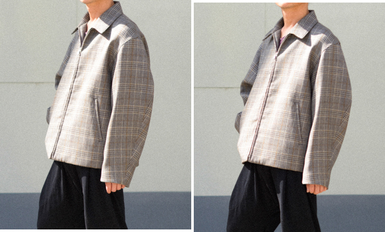 チェックジップブルゾンオーラリー DOUBLE FACE CHECK ZIP BLOUSON