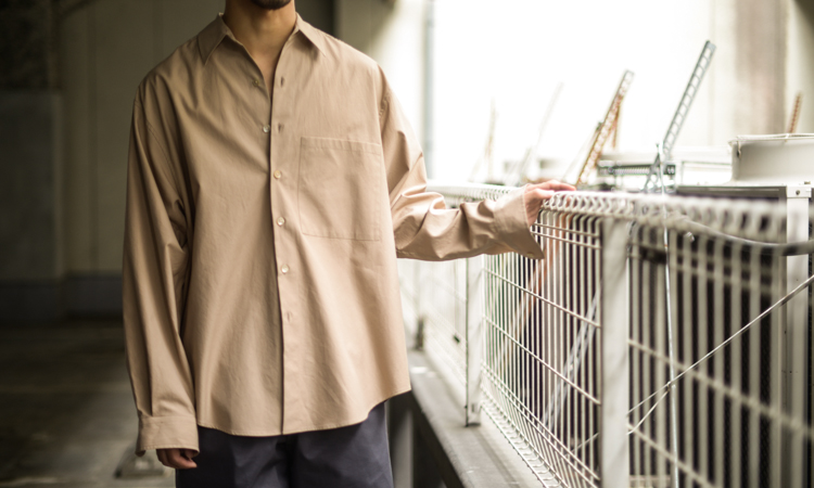 AURALEE WASHED FINX TWILL BIG SHIRTS