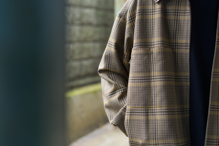 Vol.AURALEE：WOOL SERGE CHECK ZIP UP BLOUSON｜エンジニ