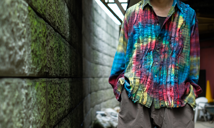 【RebuildbyNeedles】Ribbon Wide Shirt【訳有】