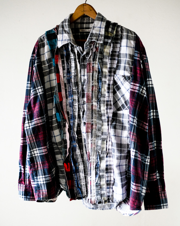 【新作入荷!!】  Vol.4450【Rebuild By Needles：Flannel Shirt -> Ribbon Wide トップス