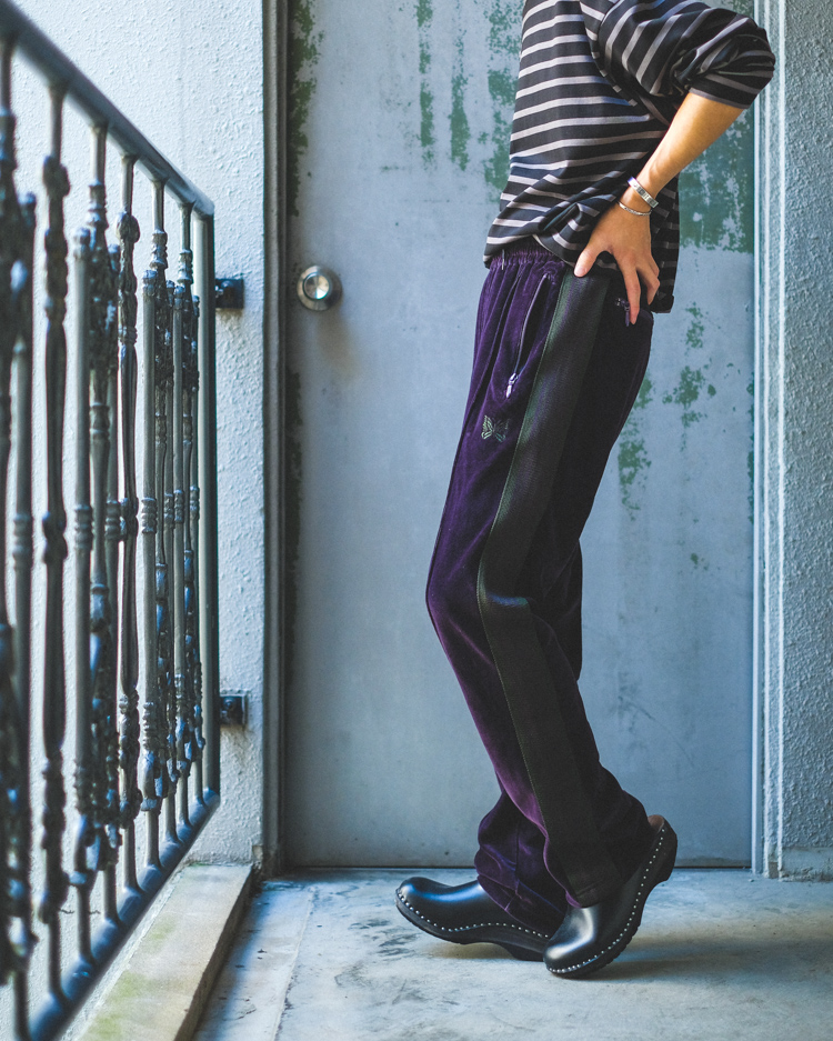 NEEDLES NARROW TRACK PANT VELOUR